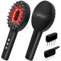 Scalp Oil Applicator with Electric Scalp Massager, Red Light Brush(Black)