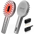 Scalp Oil Applicator with Electric Scalp Massager, Red Light Brush(Silver)
