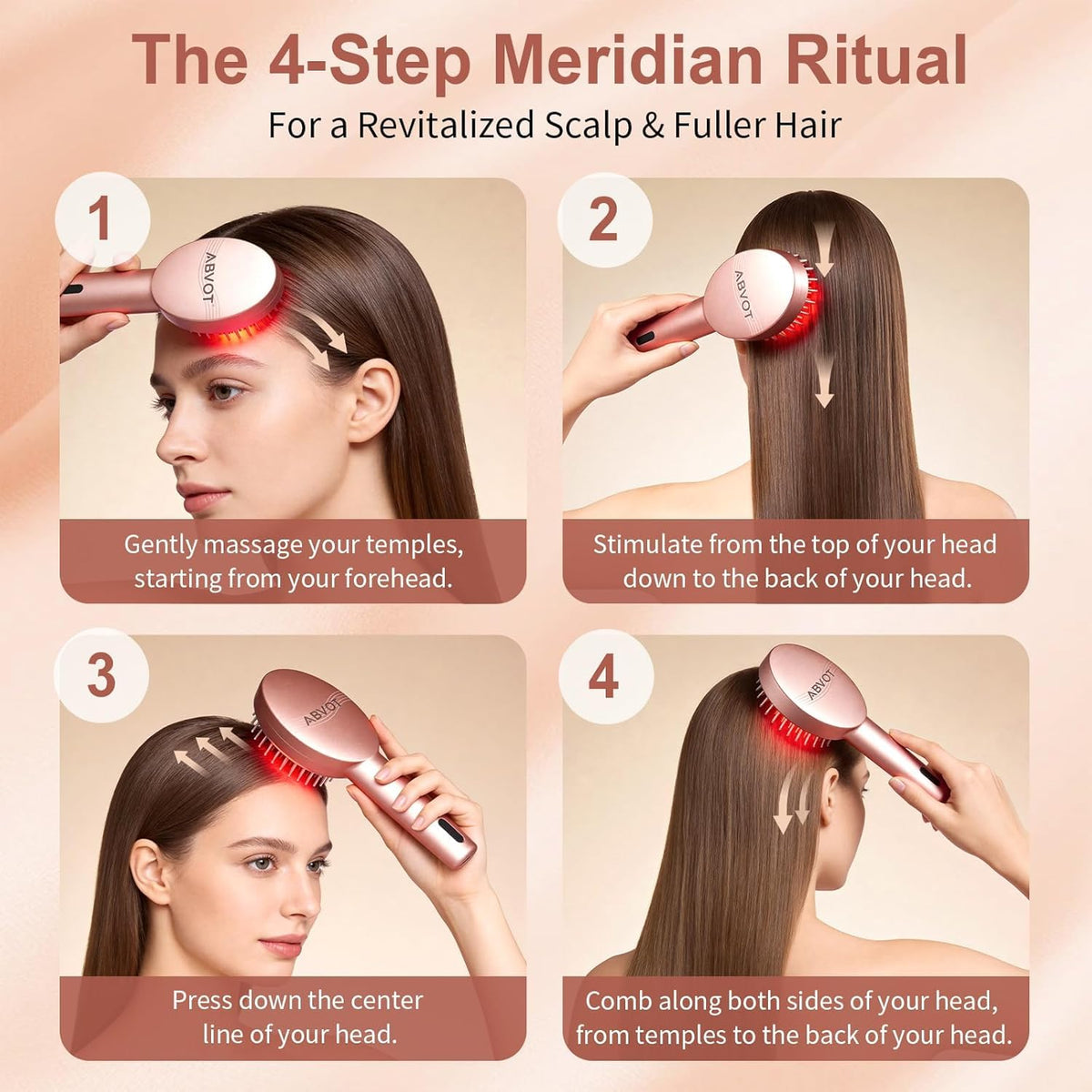 3-in-1 Electric Scalp Massager with Hair Oil Applicator, Vibrating Massage Tool for Scalp/Face/Body Relaxation, Portable Hair Brush, Scalp Massage Comb for Home & Travel