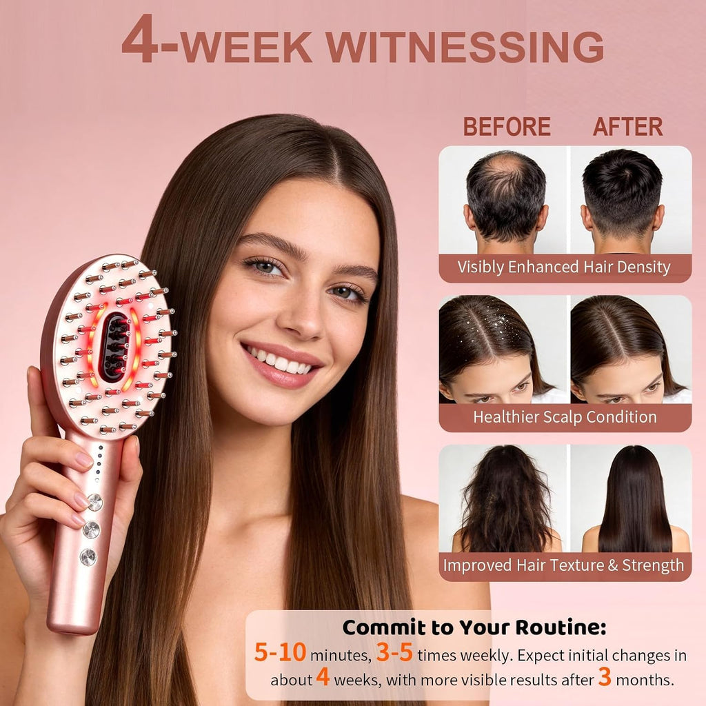 3-in-1 Electric Scalp Massager with Hair Oil Applicator, Vibrating Massage Tool for Scalp/Face/Body Relaxation, Portable Hair Brush, Scalp Massage Comb for Home & Travel