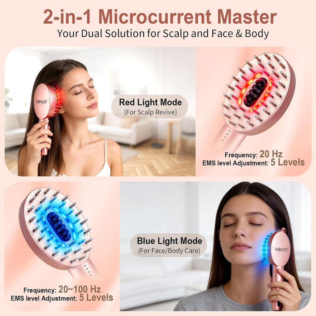 3-in-1 Electric Scalp Massager with Hair Oil Applicator, Vibrating Massage Tool for Scalp/Face/Body Relaxation, Portable Hair Brush, Scalp Massage Comb for Home & Travel