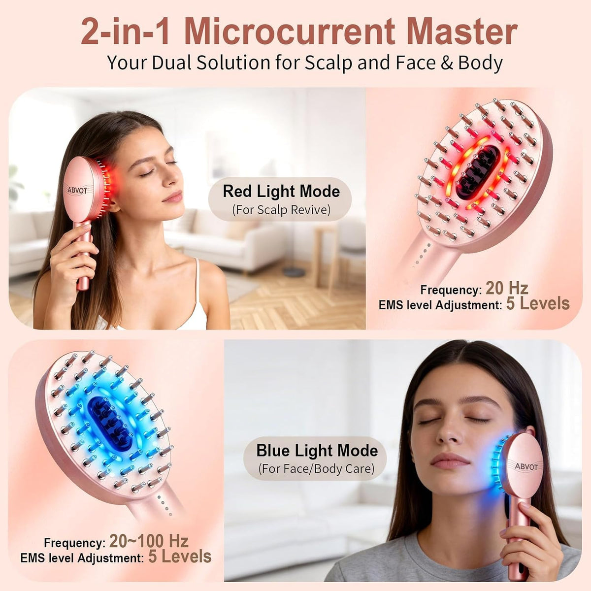 3-in-1 Electric Scalp Massager with Hair Oil Applicator, Vibrating Massage Tool for Scalp/Face/Body Relaxation, Portable Hair Brush, Scalp Massage Comb for Home & Travel