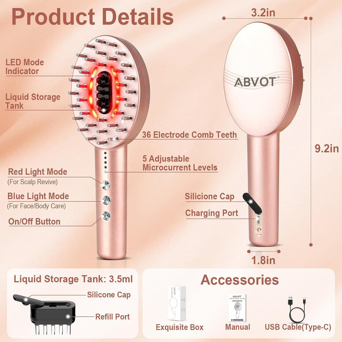 3-in-1 Electric Scalp Massager with Hair Oil Applicator, Vibrating Massage Tool for Scalp/Face/Body Relaxation, Portable Hair Brush, Scalp Massage Comb for Home & Travel